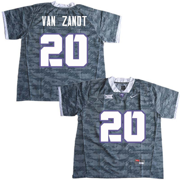 Men #20 La Kendrick Van Zandt TCU Horned Frogs College Football Jerseys Sale-Gray